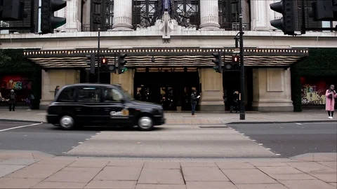 Front view of the entrance to the Selfridges store Stock Footage