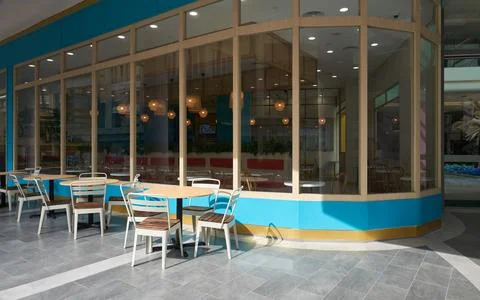 Front view exterior of Cafe shop &amp; Restaurant Stock Photos