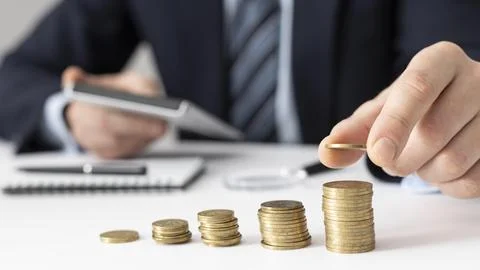 Front view finance business elements assortment Resolution and high quality Stock Photos