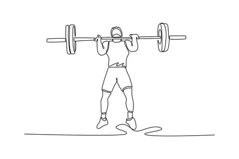 Front view fit man lifting barbell working out at gym Stock Illustration