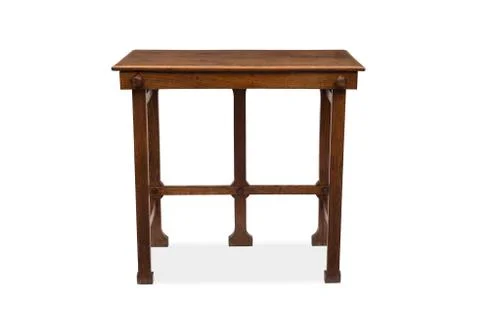 Front View of a Five-Legged Antique Wooden Side Table Stock Photos
