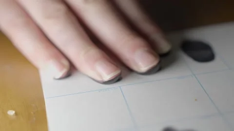 Front view four finger print on document Stock Footage 249290330