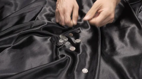 Front view - gentleman counting loose change. 4k Stock Footage 96010731