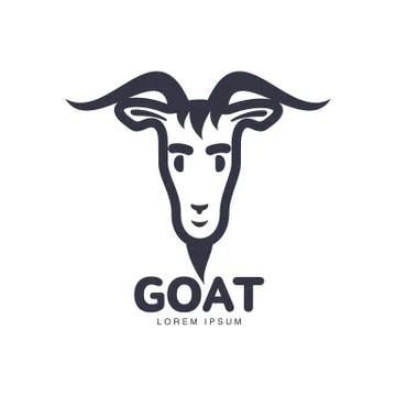 Front view goat head logo for meat and dairy products Stock-Illustration