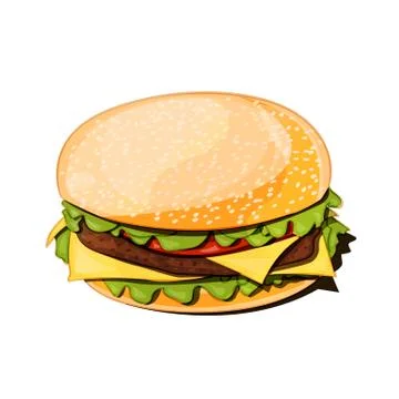 Front view of a hamburger vector illustration Stock Illustration