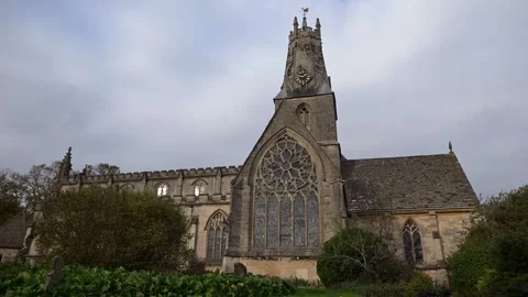 Front view of Holy Trinity Church, Minchinhampton Stock Footage 321460998
