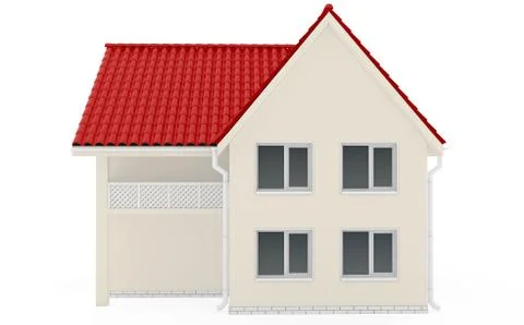Front view of the house with balcony Stock Illustration