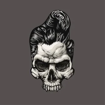 Front view human skull stroke Stock Illustration