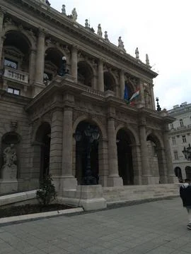 Front view of the Hungarian State Opera House 库存照片