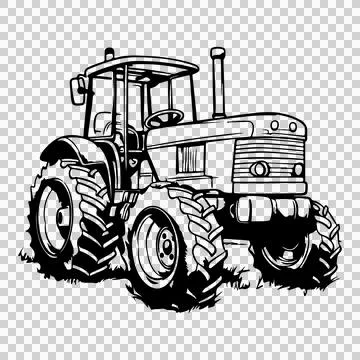 Front View Industrial Farm Tractor stationary tires イラスト素材
