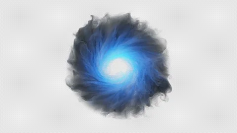 Front View of Isolated Swirling Blue Magic Smoke Portal with Alpha Channel Stock Footage 270799624