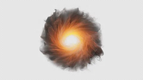 Front View of Isolated Swirling Fire Smoke Portal with Alpha Channel Stock Footage 270799641