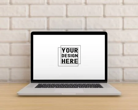Front view of a laptop. Computer on an abstract background. Stock Photos