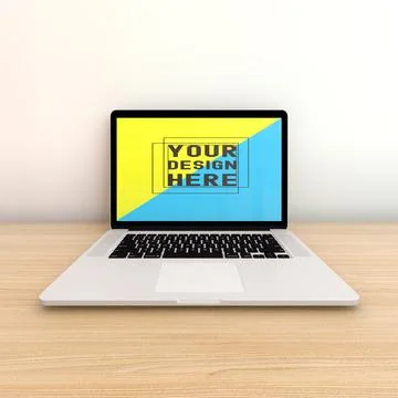 Front view of a laptop. Computer on an abstract background. Stock Photos