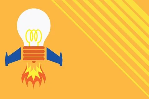 Front view launching bulb rocket fire base. Starting new project. Creative work Illustrazione stock