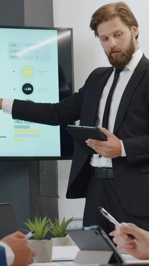 Front view of likable attentive multiethnic corporate coworkers which sitting ar Stock Footage 330305348