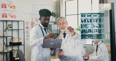 Front view on likable concentrated experienced bearded 65-aged doctor which Stock Footage 160363108