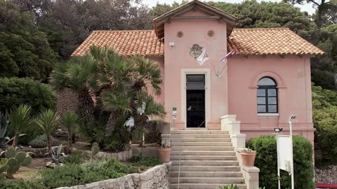 Front view of Lokrum Island Forest Rangers House, Dubrovnik, Croatia Video stock 294838331