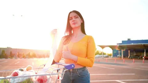 Front view looking at camera young woman in Stock Footage 236258489
