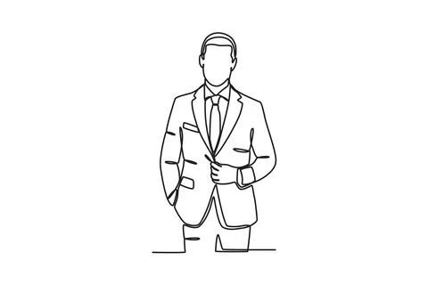 Front view of a man wearing a suit Illustrazione stock