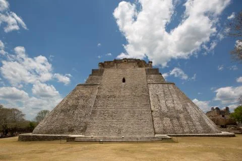 Front view of a mayan pyramid Stock Photos