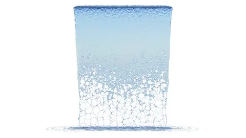 Front view of a Medium wall of medium Water flow with some splashes and ripples 库存插图