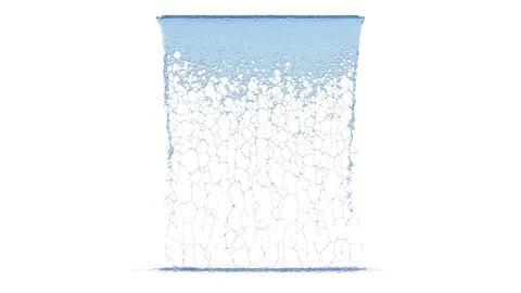 Front view of a Medium wall of small Water flow with some splashes and ripples Stock Illustration