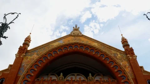 Front view of the Mercado de Colon in Valencia, Spain Video stock 91850195