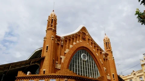 Front view of the Mercado de Colon in Valencia, Spain Stock Footage 91850757