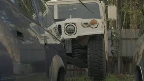Front view of a military-grade off-road truck Stock-Footage 335732349