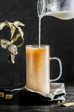 Front view milk tea concept Stock Photos