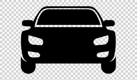 Front view of modern black luxury car isolated on transparent background. Stock Illustration