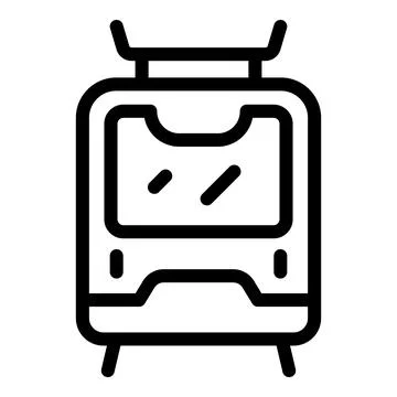 Front view of modern tram or train line icon Stock Illustration