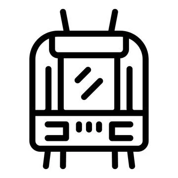 Front view of modern tram or train public transportation icon Stock Illustration