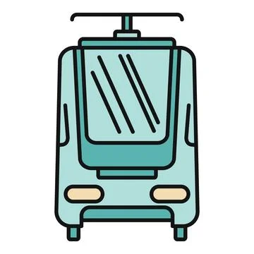 Front view of modern tram public transport vehicle Stock Illustration