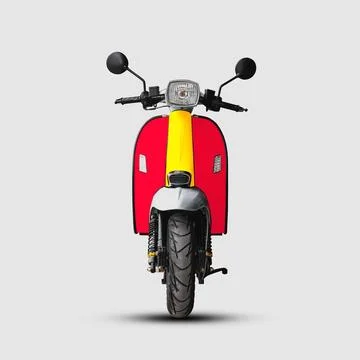 Front view of motorcycle on white background. Stock Illustration