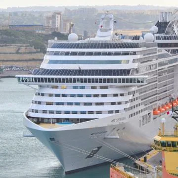 Front view MSC Splendida luxury cruise ship Stock Photos