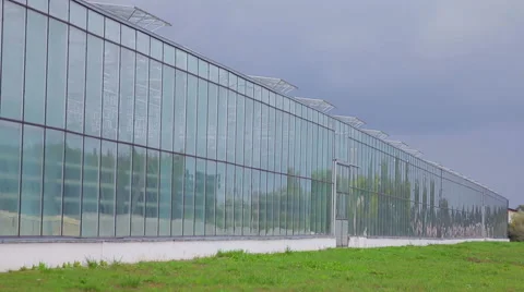 Front view of a new greenhouse Stock Footage 62525346
