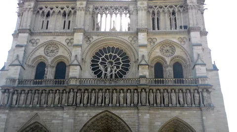 Front View Notre-Dame De Paris Stock-Footage 68755941