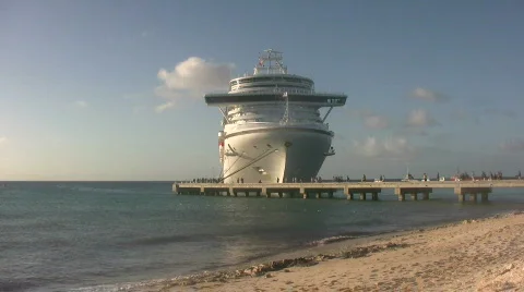 Front view of ocean liner Stock Footage 100036