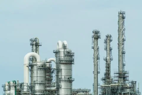 Front view of an oil refinery Photos
