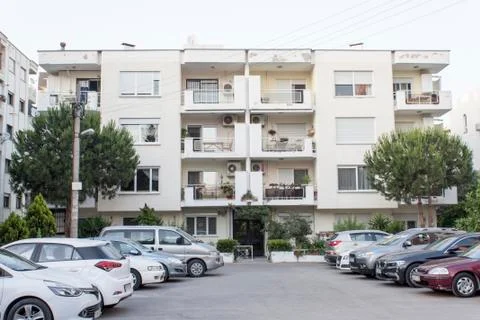 A Front View from an Old Apartment Stock Photos