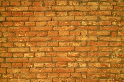 Front View of an Old Building Rough Brick Wall 스톡 사진