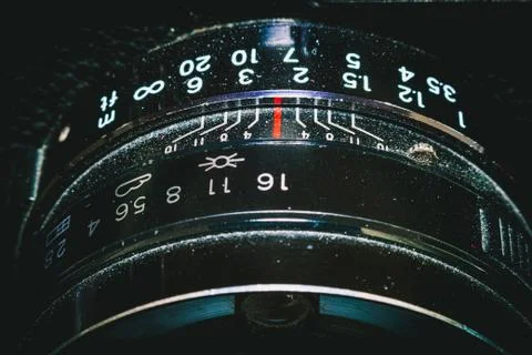 Front view of an old lens Stock Photos