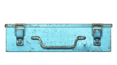 Front view of old metal box Stock Photos