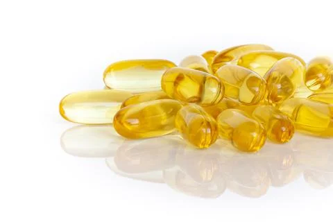 Front view of omega 3 supplements Stock Photos