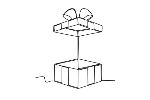 Front view of an open gift box Stock Illustration
