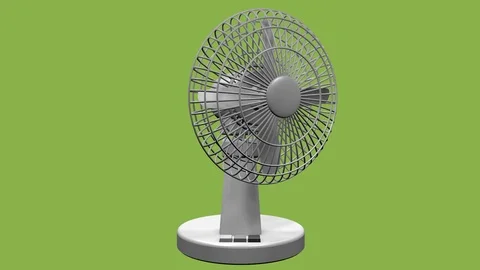 FRONT VIEW OF OSCILLATING DESKTOP FAN ANIMATION Vídeos de archivo 98608915