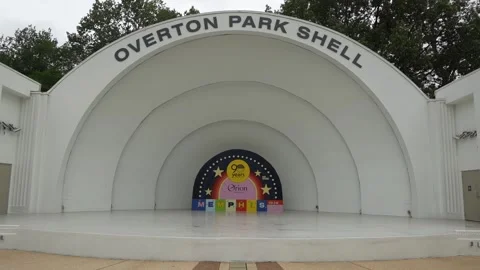 Front view of Overton Park Shell amphitheater stage in Memphis Stock Footage 336351244
