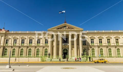 A front view of the Palacio National building in San Salvador, El Salvador, Stock Photos